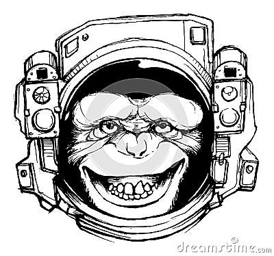 Space monkey t shirt / poster design file â€“ stock illustration â€“ stock illustration file Cartoon Illustration